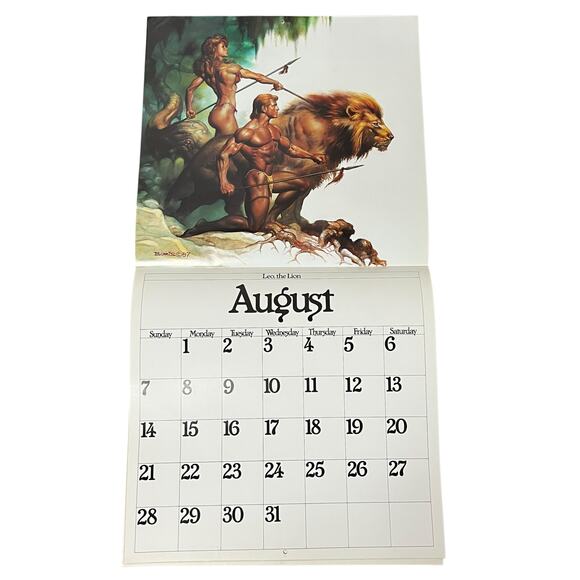 1988 Boris Vallejo Fantasy Zodiac Calendar same dates again in leap year 2044 - Picture 10 of 15